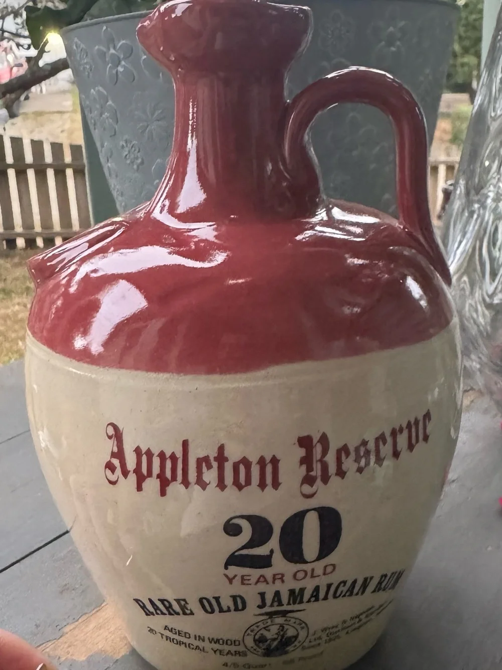Vintage Appleton Reserve 20 Year Old Rare Old Jamaican Rum Ceramic Decanter Jug